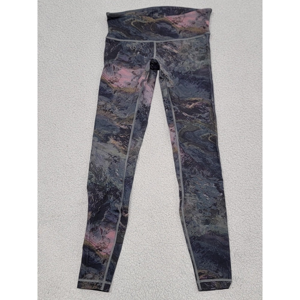 Lululemon Wunder Under Tight Leggings Womens 6 Multicolor Galaxy Tie Dye Ankle